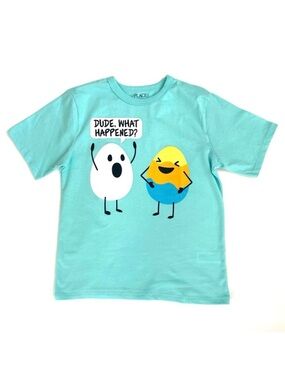 The Children’s Place Aqua Boys Easter Eggs Graphic Tee, Size M (7/8), NWOT